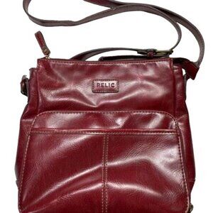 Relic by Fossil Burgundy Crossbody, faux leather pocketbook, built in wallet